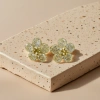 Golden mesh crystal flower ear studs, fashionable and light luxury earrings for women Application Scenario